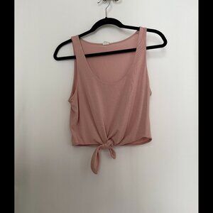 Me To We Pacsun Blush Pink Front Knot Crop Tank, Small